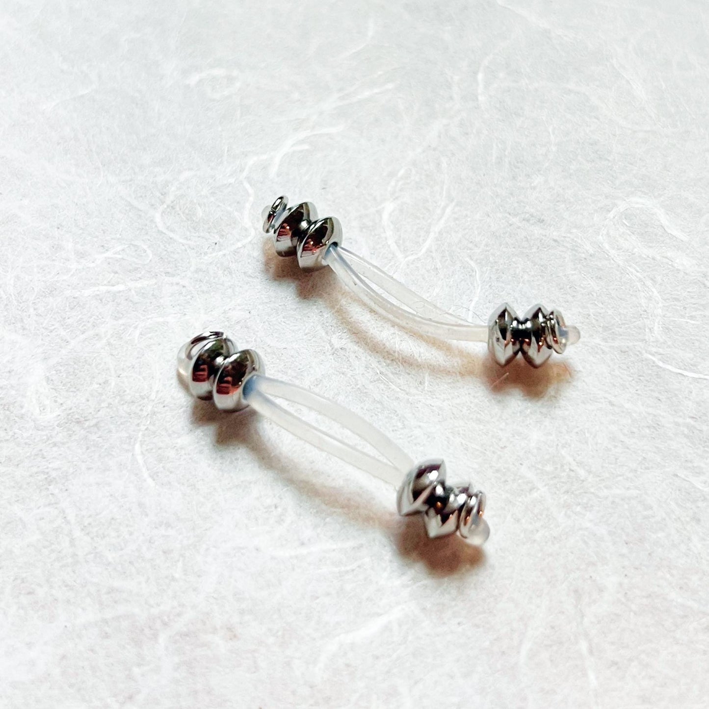 Big Flat Beads Fake Nipple Piercing - Barbell Nipple Rings / Nipple Jewelry Non Piercing