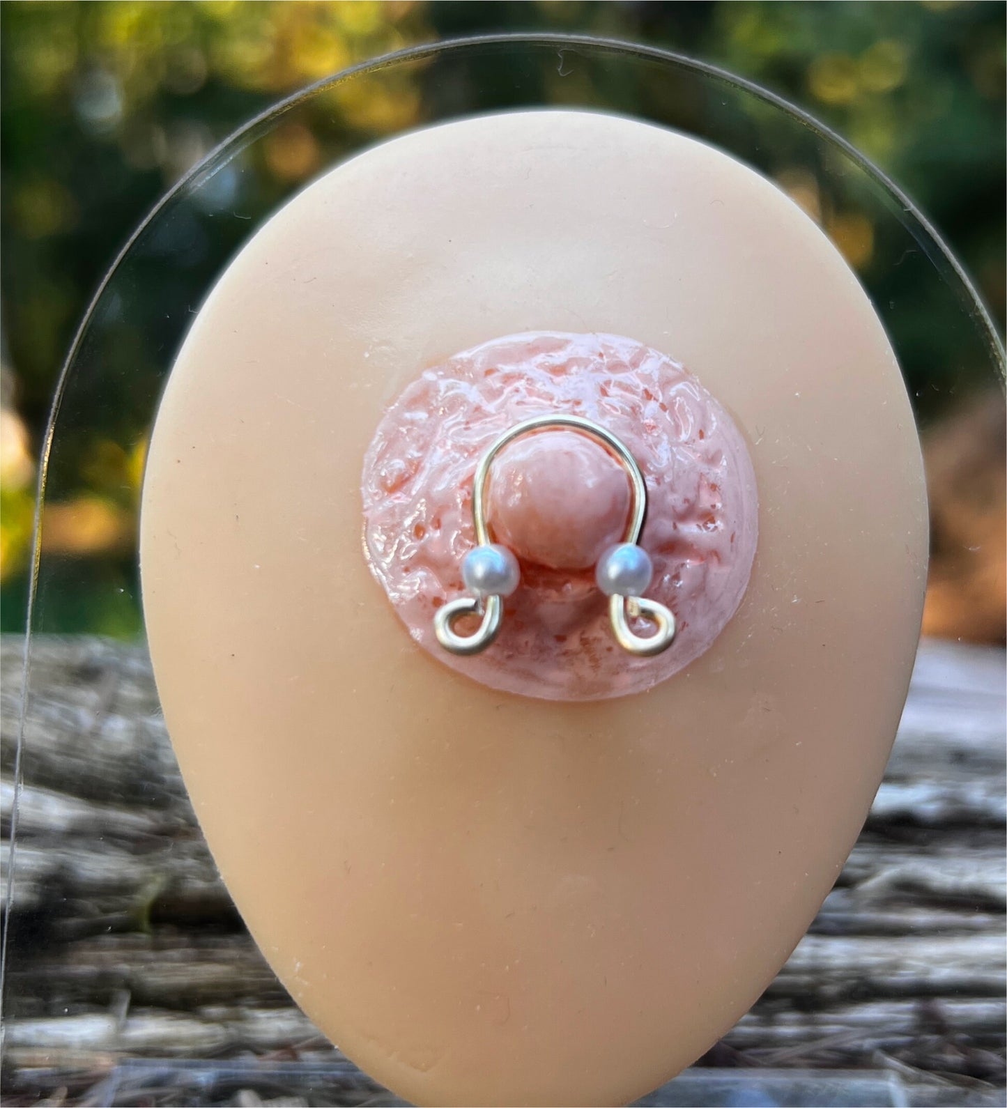 Nipple Rings with Pearls - Non Piercing Nipple Jewelry / Faux Nipple Piercing