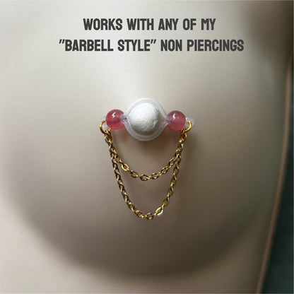 Little Add-On Nipple Chain for Fake Nipple Piercings - Nipple Jewelry Chain Only