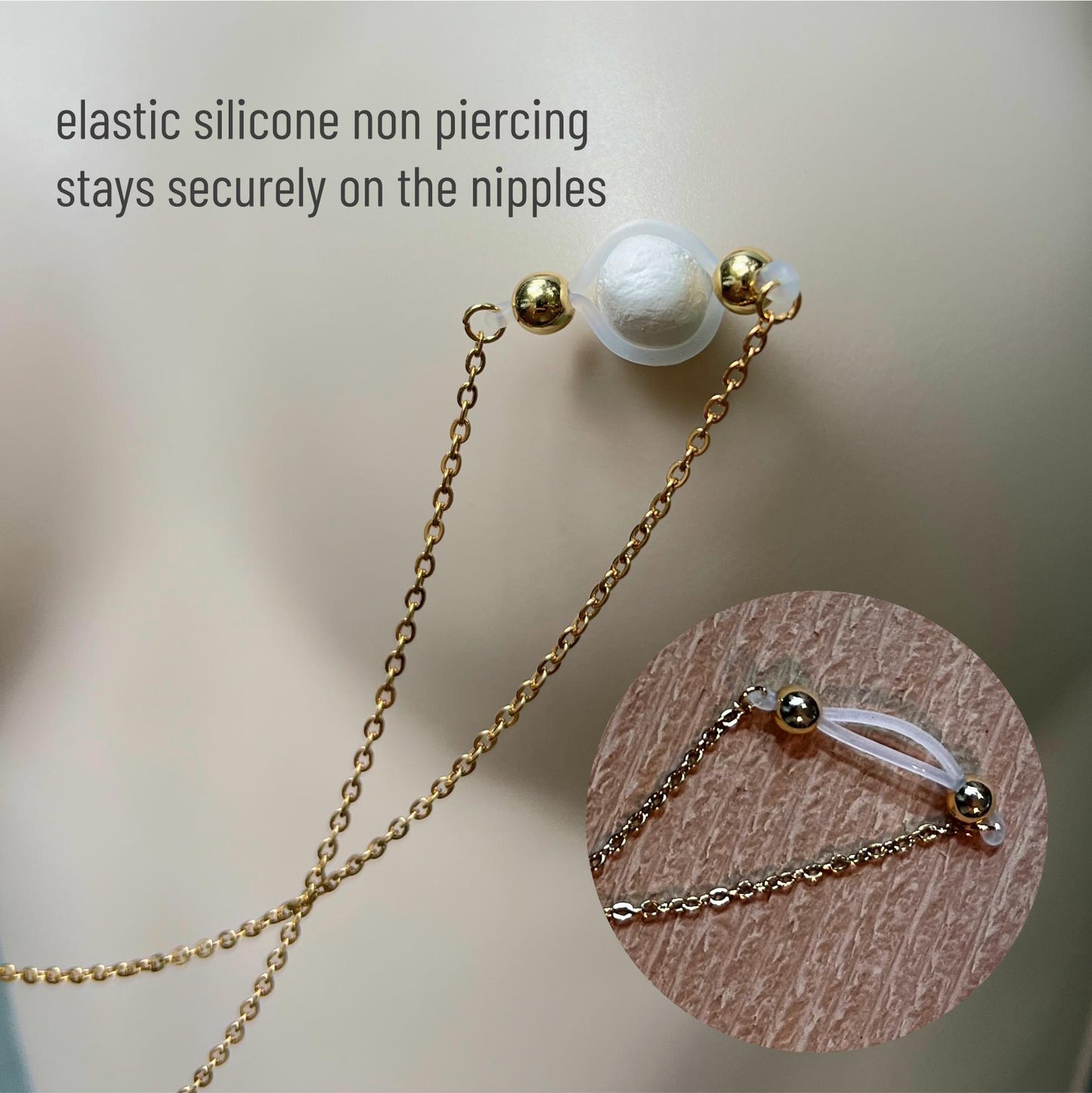 Double Nipple Chains - Faux Nipple Piercing / Body Chain to Nipple Jewelry / Bra Chain