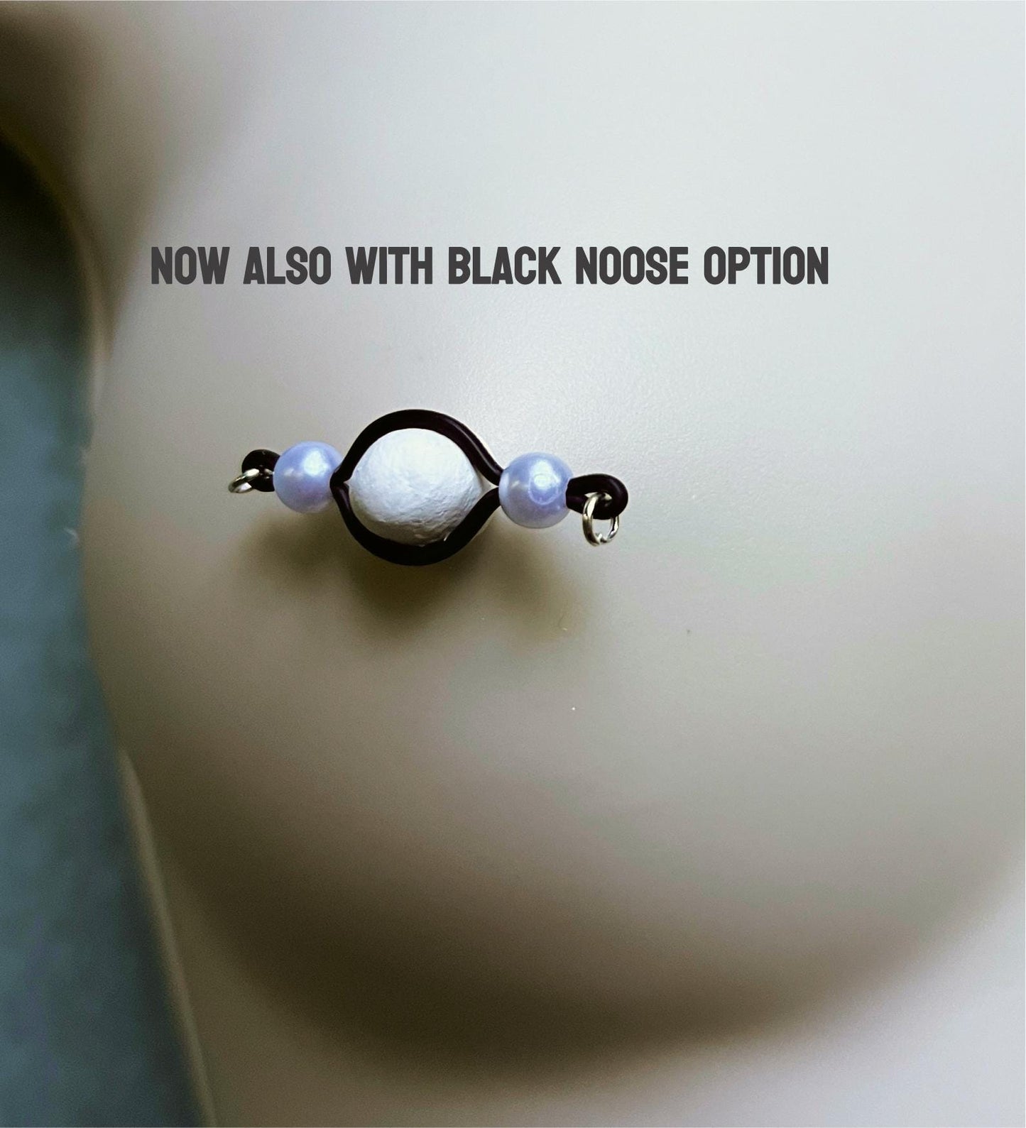 Pearl Barbell Nipple Rings / Faux Nipple Piercing with Pearls