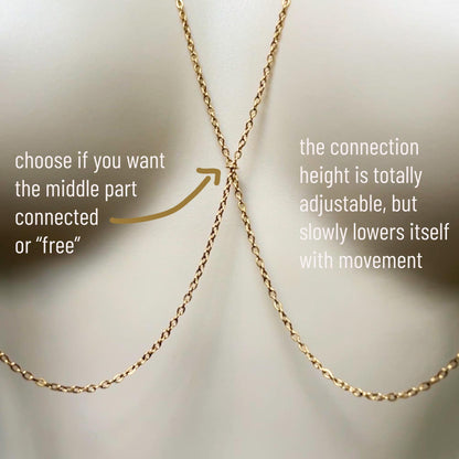 Dainty Nipple Clamps with Chain & Pearls - Body Chain Jewelry / Bra Chain / Breast Harness