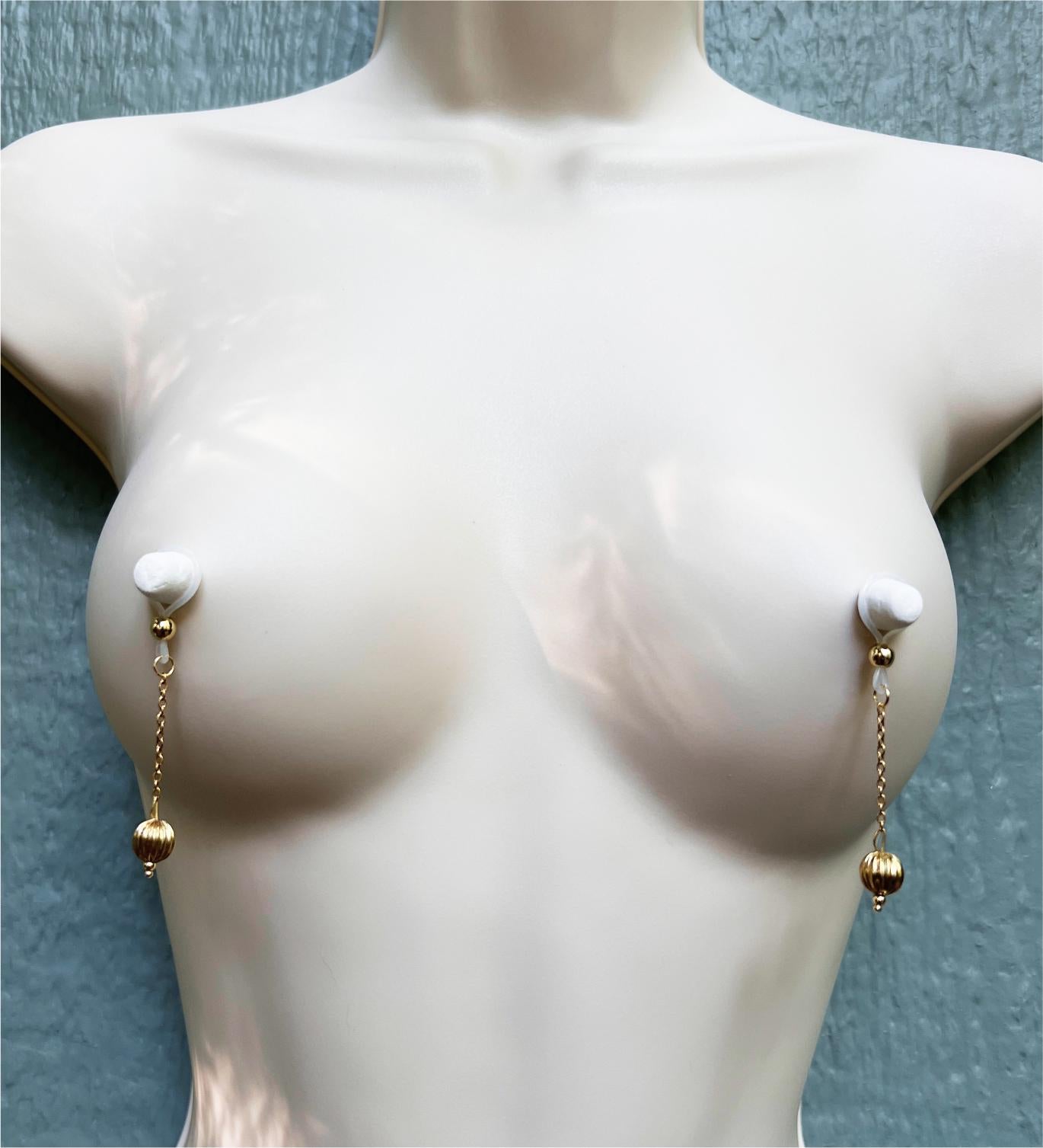 Gold Melon Dangle - Faux Nipple Piercing / Non Piercing Nipple Jewelry