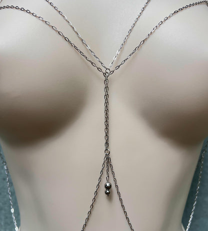 Dainty Layered Chain Bra - Body Chain Jewelry / Waterproof Bra Chain / Breast Harness