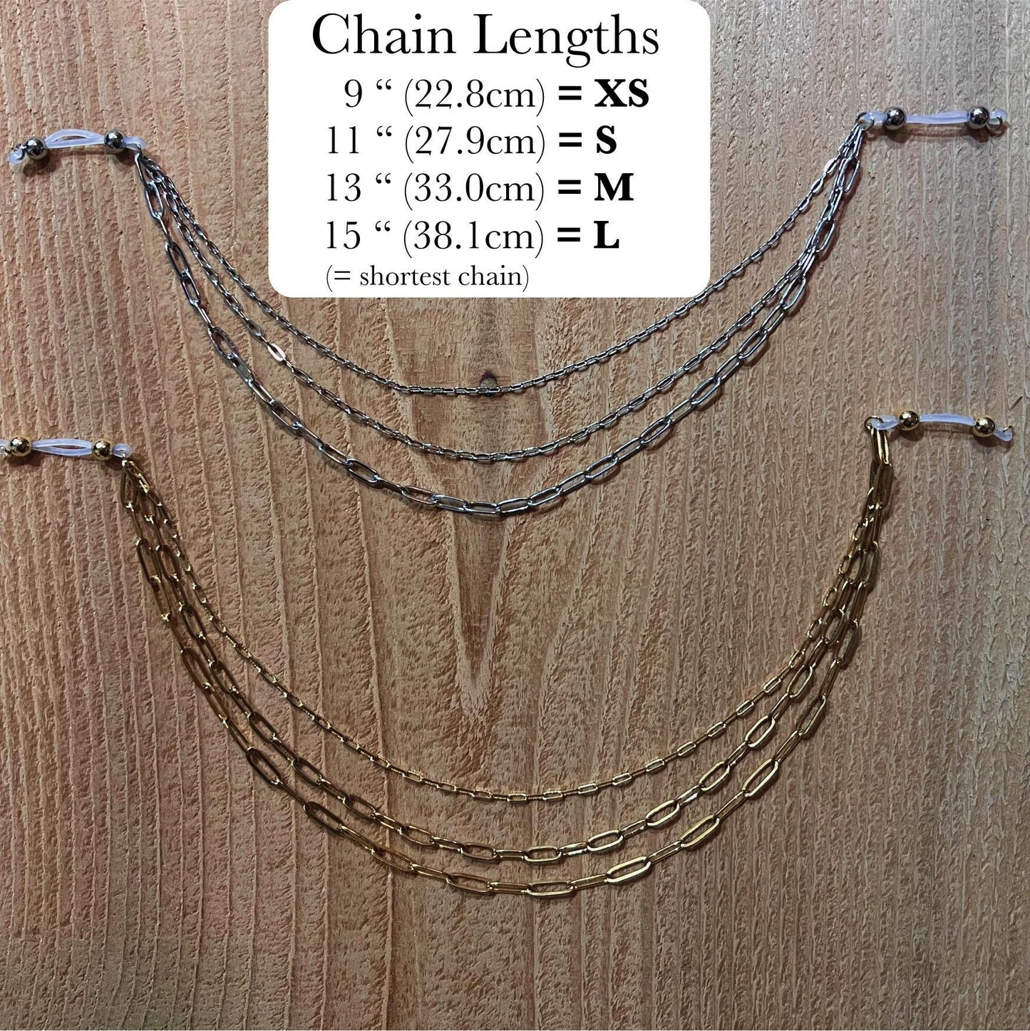 Faux Nipple Piercing with Chains - Triple Nipple Chain Connector / Body Chain to Nipple Jewelry