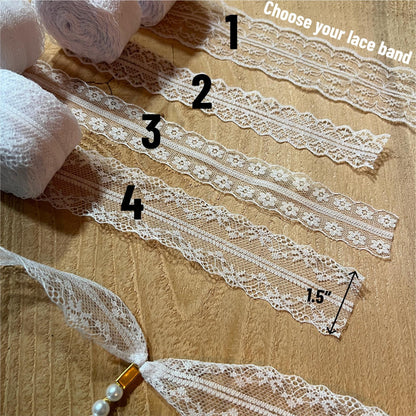White Pearl Panties with Bow - Crotchless Panties / Pearl Thong White Wedding Lingerie