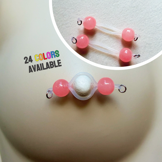 Large Fake Nipple Rings in 24 Colors - Barbell Faux Nipple Piercing / Non Piercing Nipple Jewelry