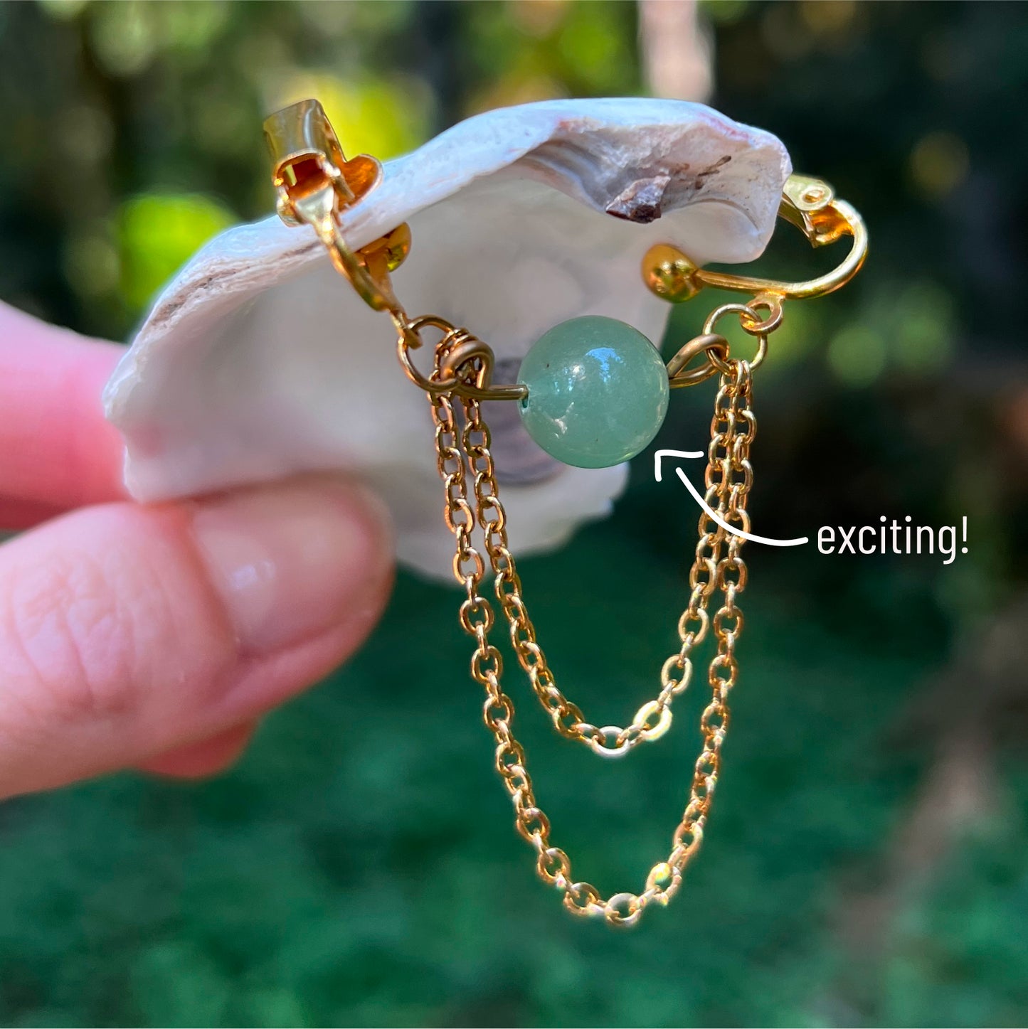 Labia Clip with Chains and Crystal Beads - Sensual Labia Jewelry / Intimate Jewelry