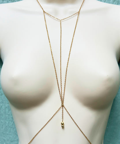 Dainty Triple Chain Bra / Boho Body Chain Jewelry - Waterproof Bra Chain