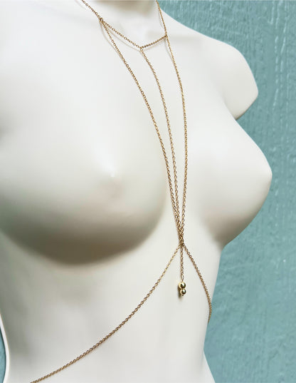Dainty Triple Chain Bra / Boho Body Chain Jewelry - Waterproof Bra Chain