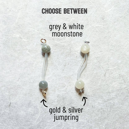 Moonstone Fake Nipple Rings / Faux Nipple Piercing with Gemstones