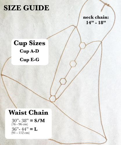 Polygon Boho Chain Bra / Body Chain Jewelry - Waterproof Bra Chain