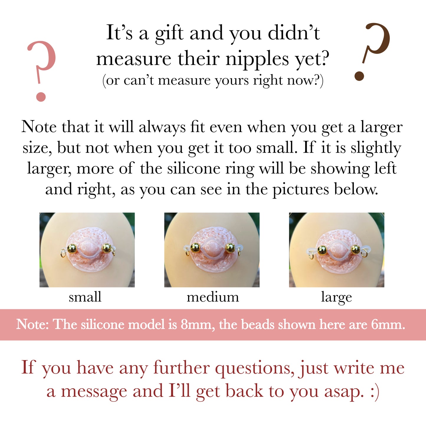 Black Barbell Nipple Rings with Triple Chain / Faux Nipple Piercings