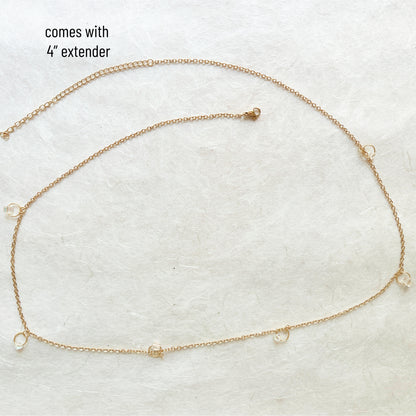 Crystal Beaded Gold Belly Chain / Boho Waist Chain Jewelry - Waterproof Body Chain
