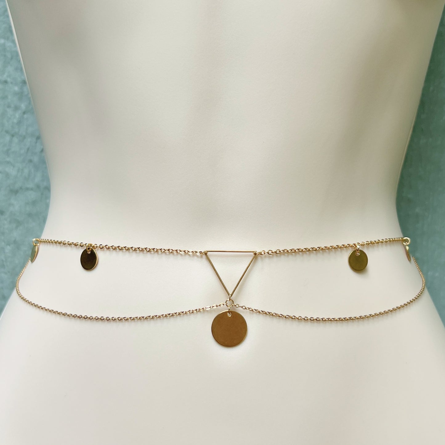 Double Belly Chain With Coins / Bollywood Waist Chain Jewelry - Waterproof Boho Body Chain