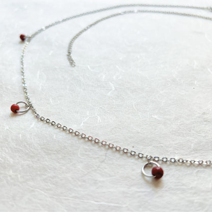 Beaded Belly Chain With Red Stones / Waist Chain Jewelry - Waterproof Body Chain