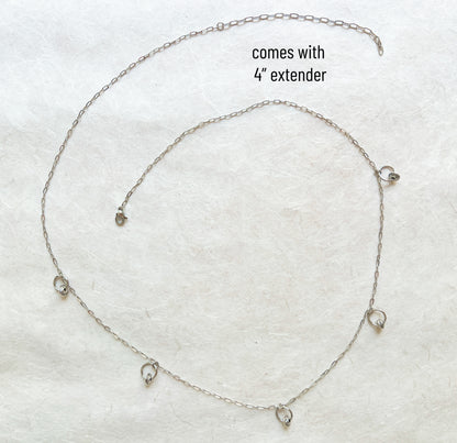Silver Belly Chain with Roundels / Boho Waist Chain Jewelry - Waterproof Body Chain