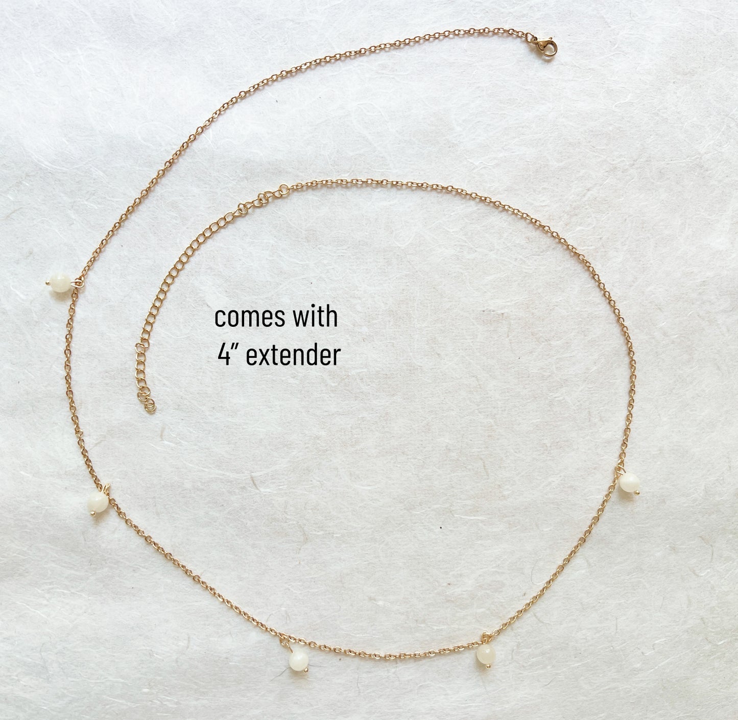 Dainty Belly Chain Beaded with Pearls or Moonstone / Waist Chain Jewelry - Waterproof Body Chain