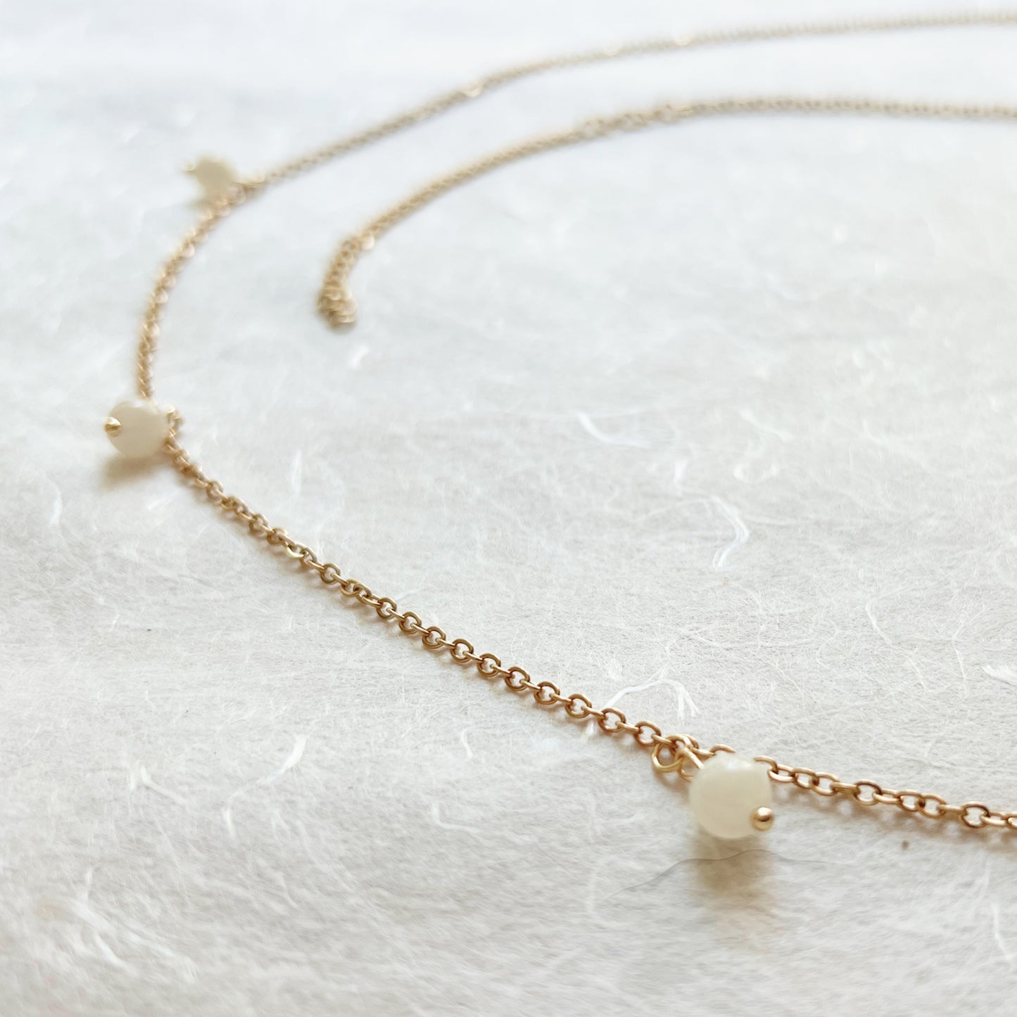 Dainty Belly Chain Beaded with Pearls or Moonstone / Waist Chain Jewelry - Waterproof Body Chain