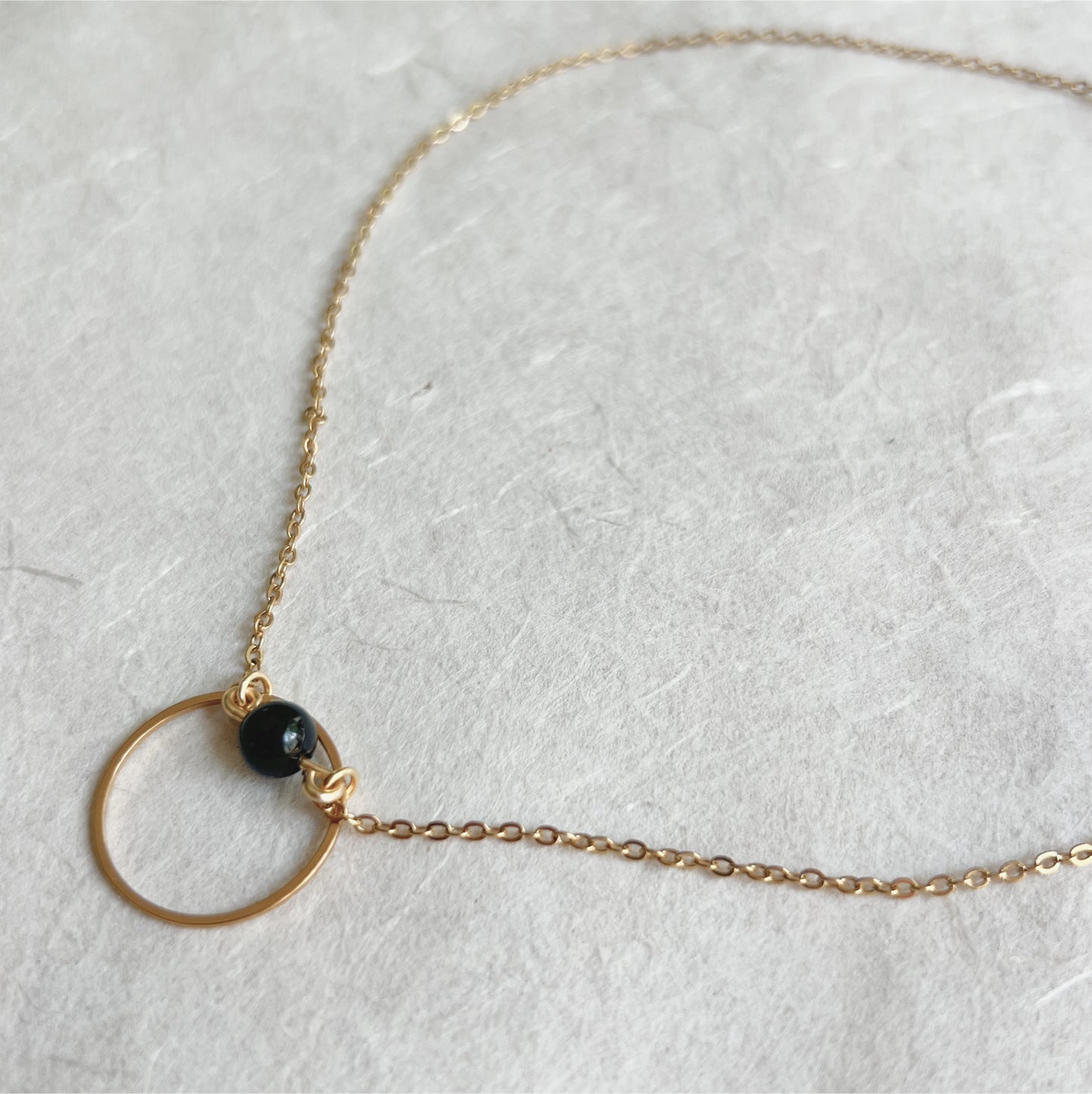 Discreet Day Collar with little Agate Moonstone or Pearl /  O Ring Choker Necklace - Submissive Jewelry
