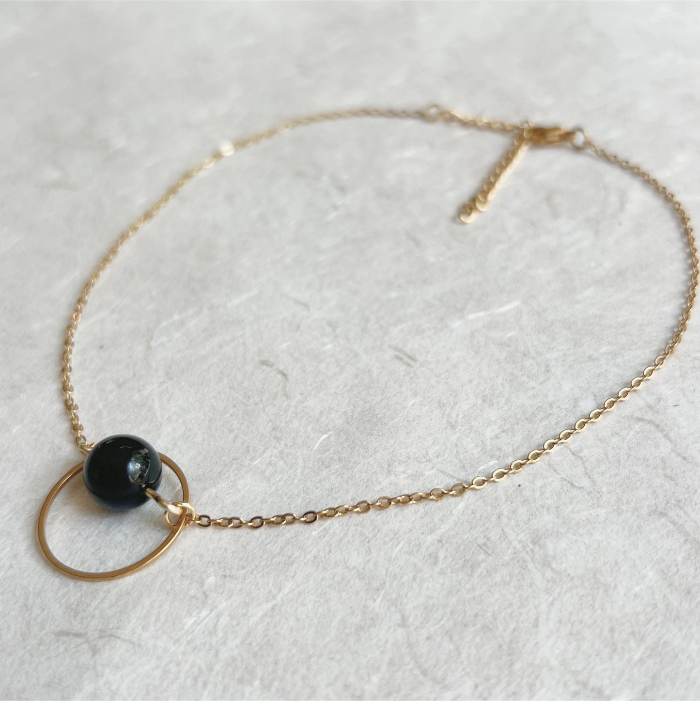Discreet Day Collar with Gemstone of Choice /  O Ring Choker Necklace - Submissive Jewelry