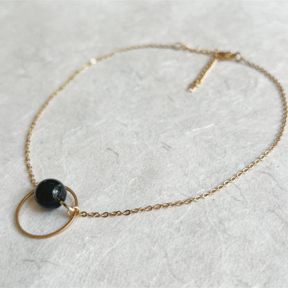 Discreet Day Collar with Gemstone of Choice /  O Ring Choker Necklace - Submissive Jewelry