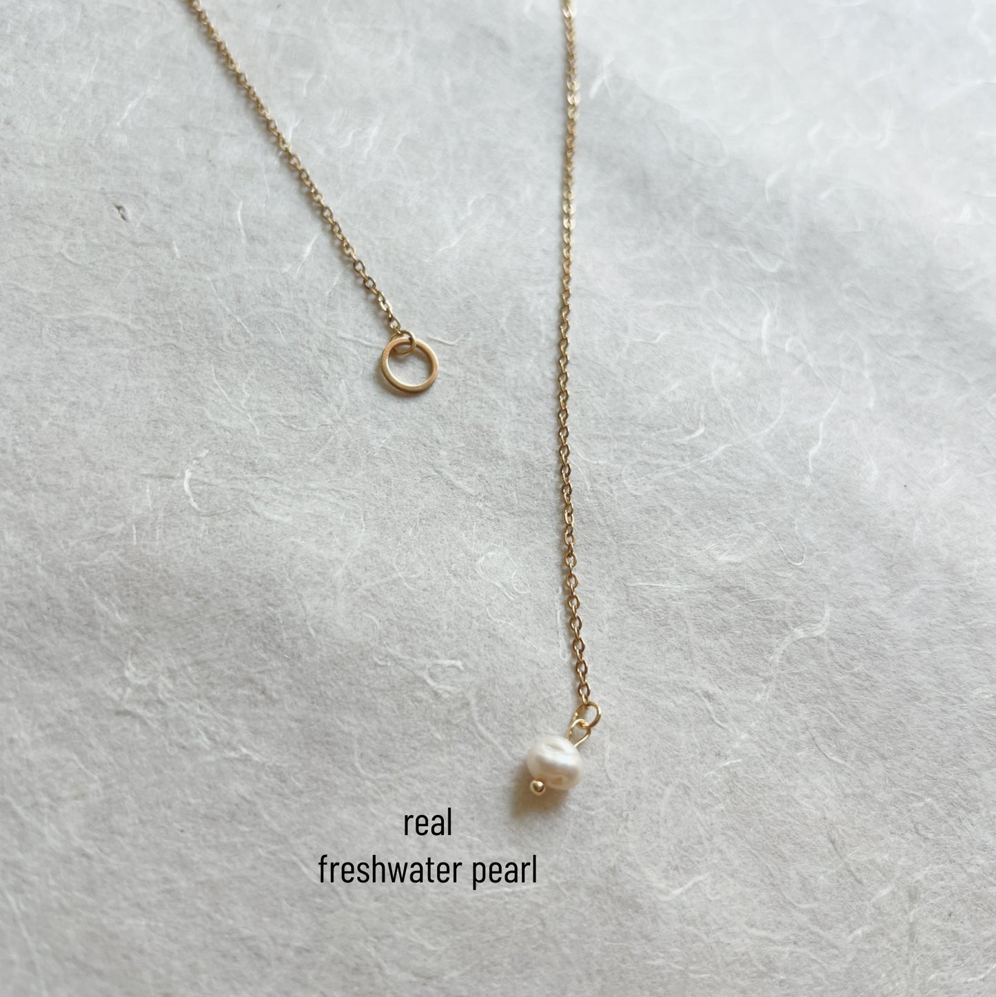 Minimalist Pearl Lariat Necklace / Discreet Day Collar / Y Necklace - Submissive Jewelry