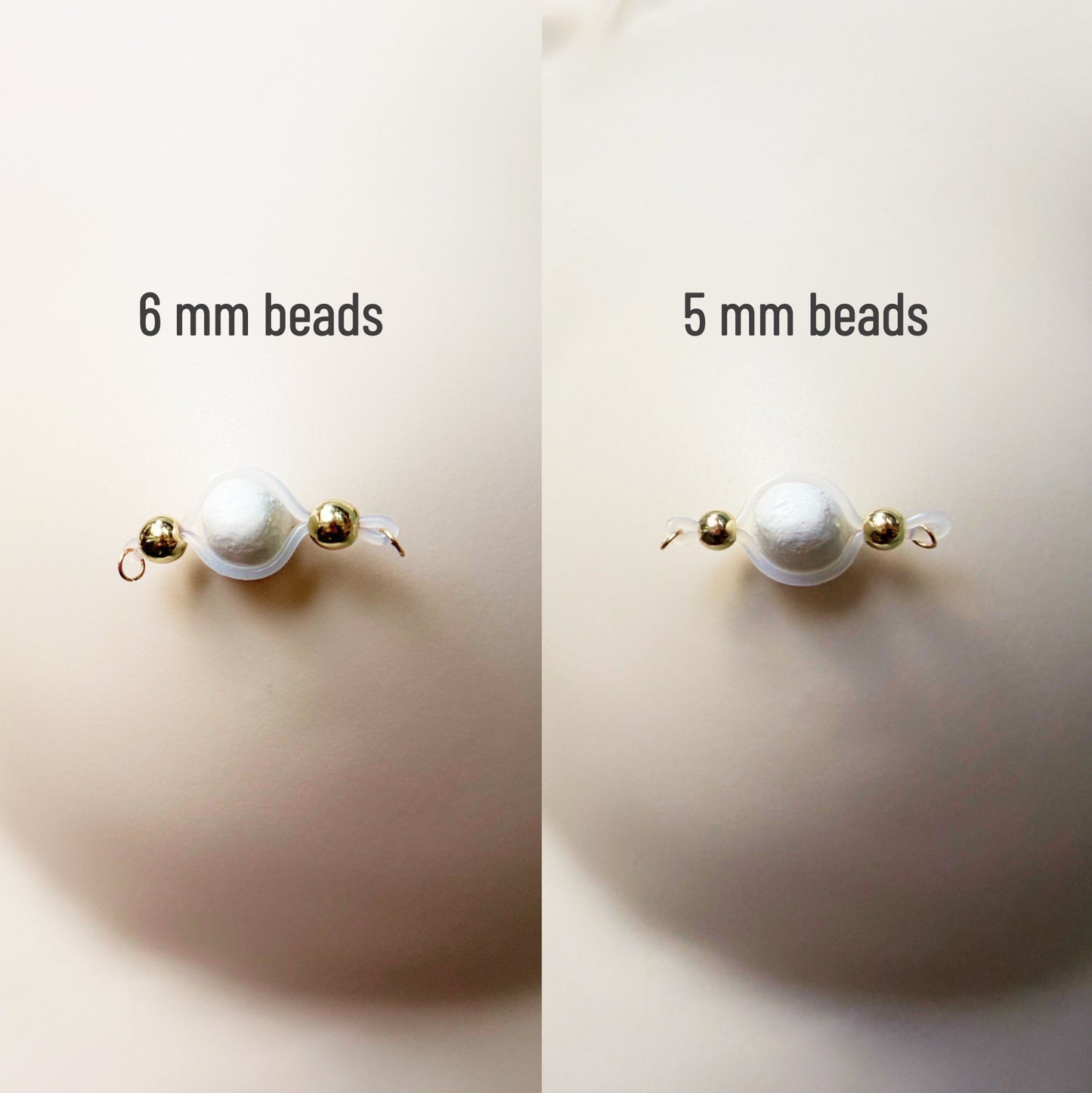 The Classic Gold Faux Nipple Piercing - Barbell Nipple Rings / Non Piercing Nipple Jewelry