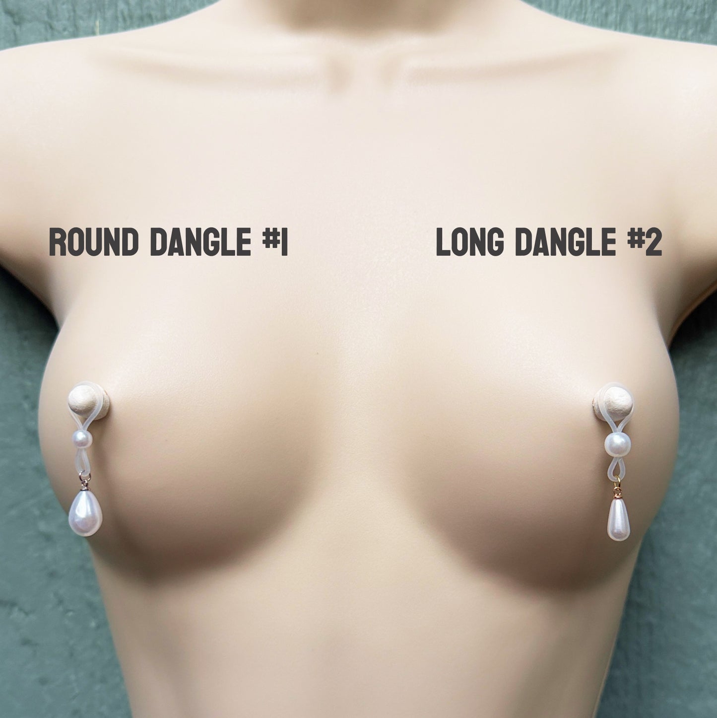 Pearl Nipple Noose Dangle - Faux Nipple Piercing / Non Piercing Nipple Jewelry