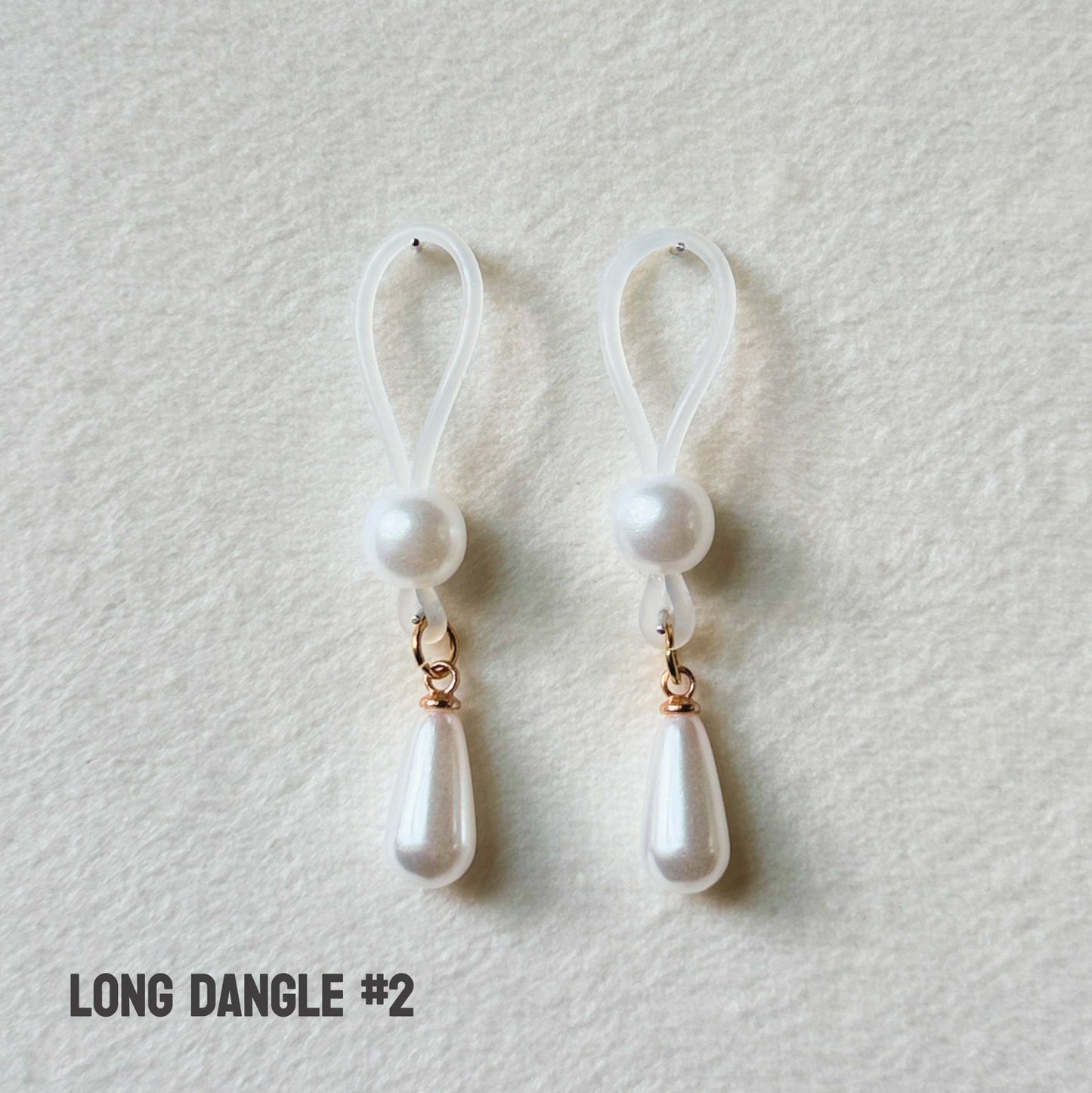 Pearl Nipple Noose Dangle - Faux Nipple Piercing / Non Piercing Nipple Jewelry