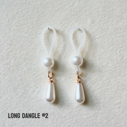 Pearl Nipple Noose Dangle - Faux Nipple Piercing / Non Piercing Nipple Jewelry