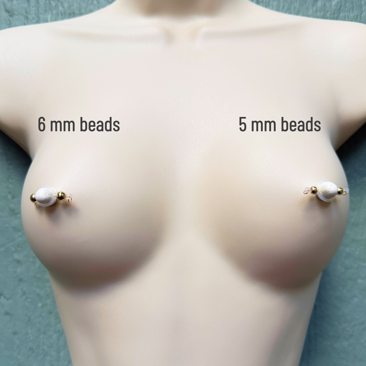 The Classic Gold Faux Nipple Piercing - Barbell Nipple Rings / Non Piercing Nipple Jewelry
