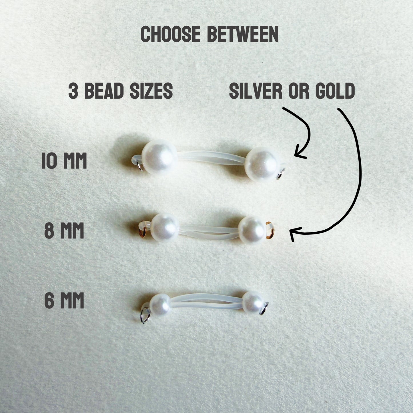 Pearl Barbell Nipple Rings / Faux Nipple Piercing with Pearls