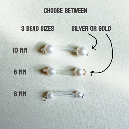 Pearl Barbell Nipple Rings / Faux Nipple Piercing with Pearls