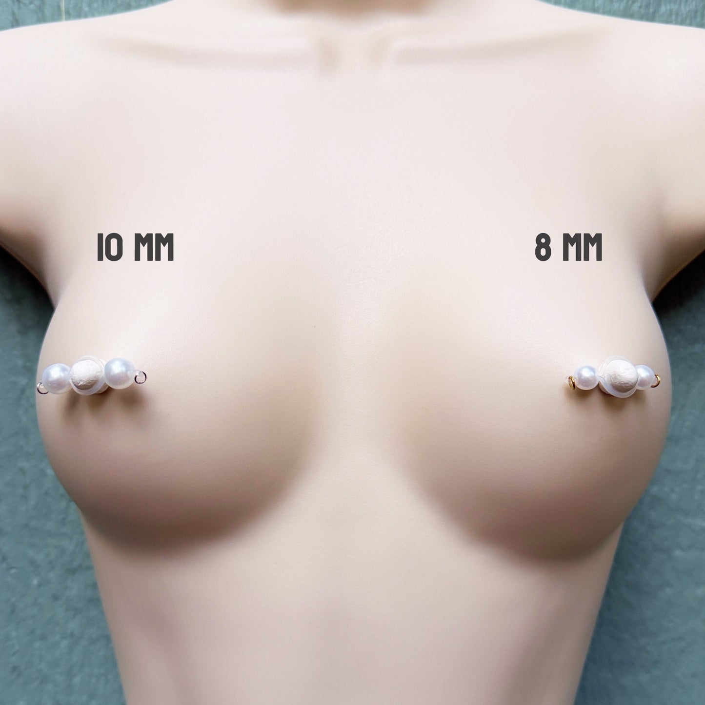 Pearl Barbell Nipple Rings / Faux Nipple Piercing with Pearls