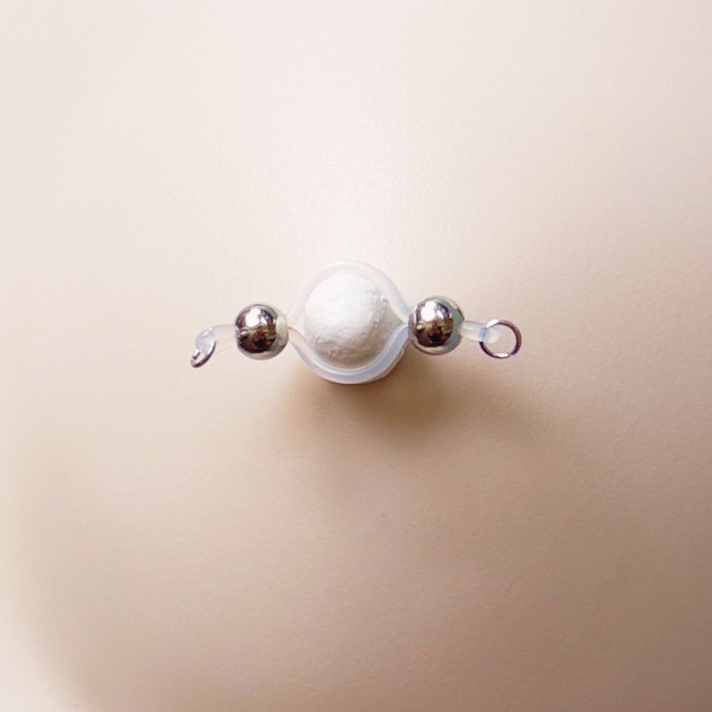 Classic Silver Barbell Fake Nipple Piercing - Barbell Nipple Rings / Nipple Jewelry Non Piercing