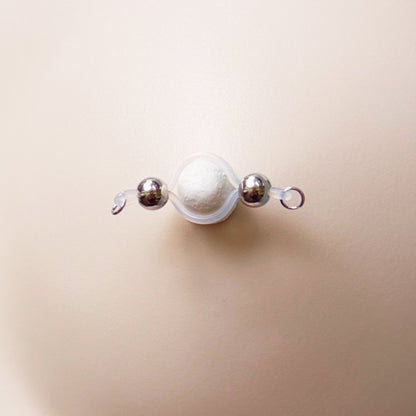 Classic Silver Barbell Fake Nipple Piercing - Barbell Nipple Rings / Nipple Jewelry Non Piercing