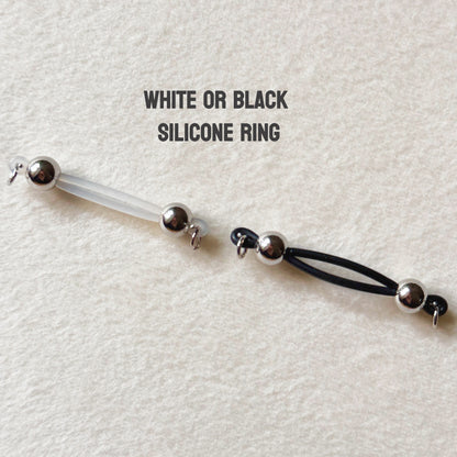 Classic Silver Barbell Fake Nipple Piercing - Barbell Nipple Rings / Nipple Jewelry Non Piercing