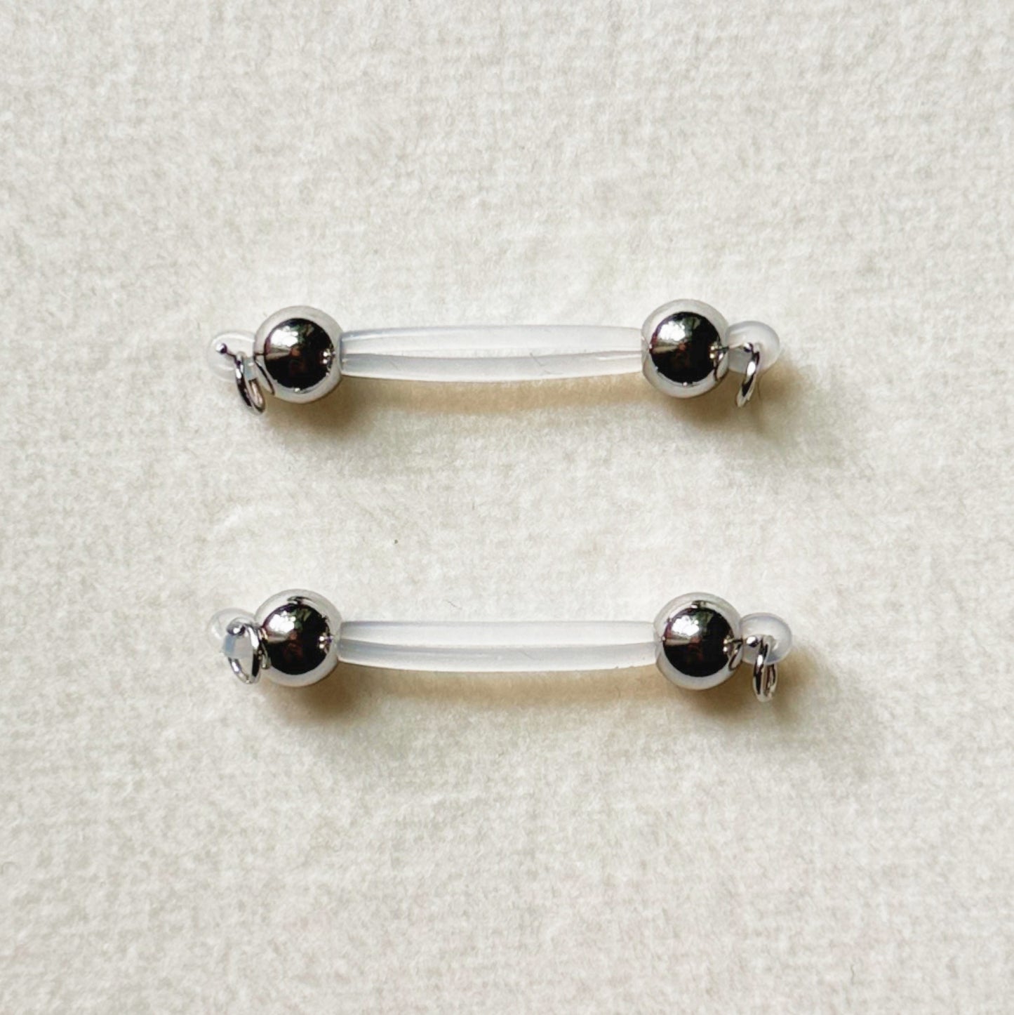 Classic Silver Barbell Fake Nipple Piercing - Barbell Nipple Rings / Nipple Jewelry Non Piercing
