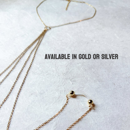 Choker to Nipple Rings - Faux Nipple Piercing Body Chain Jewelry / Chain Bra