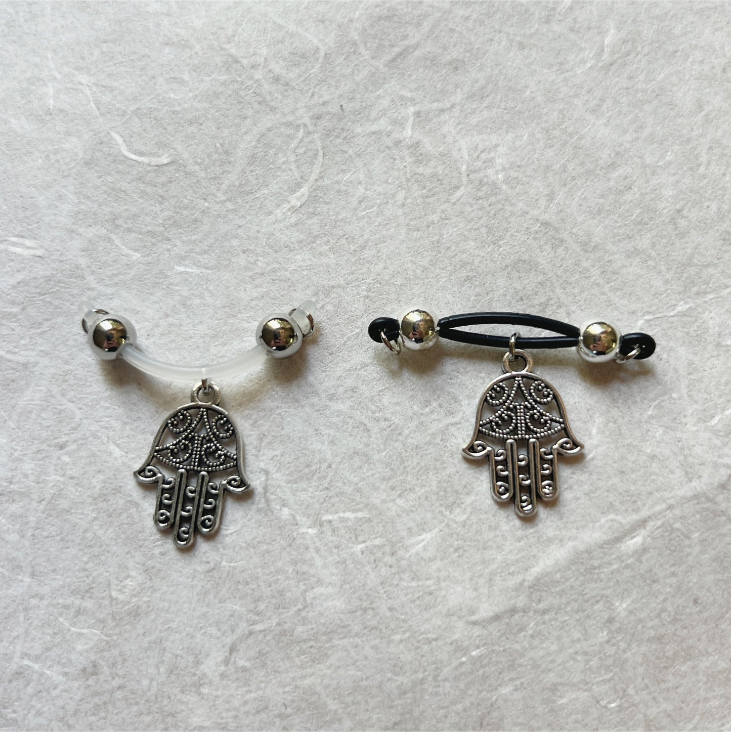 Hamsa Charm Nipple Jewelry - Fake Nipple Piercing / Nipple Jewelry Non Piercing