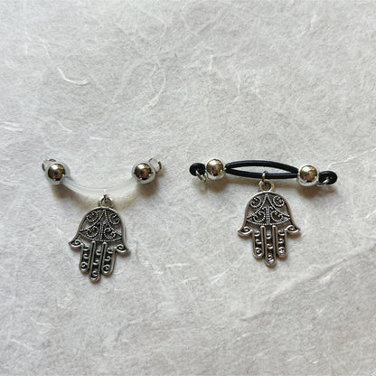 Hamsa Charm Nipple Jewelry - Fake Nipple Piercing / Nipple Jewelry Non Piercing