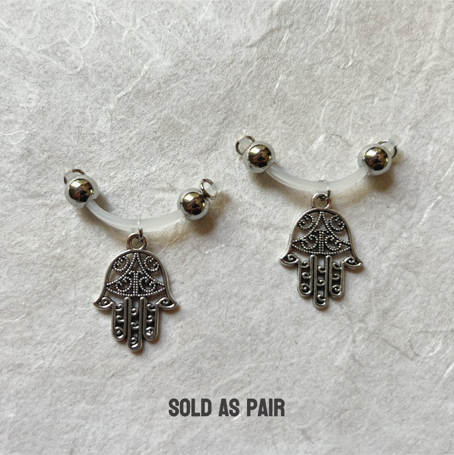 Hamsa Charm Nipple Jewelry - Fake Nipple Piercing / Nipple Jewelry Non Piercing