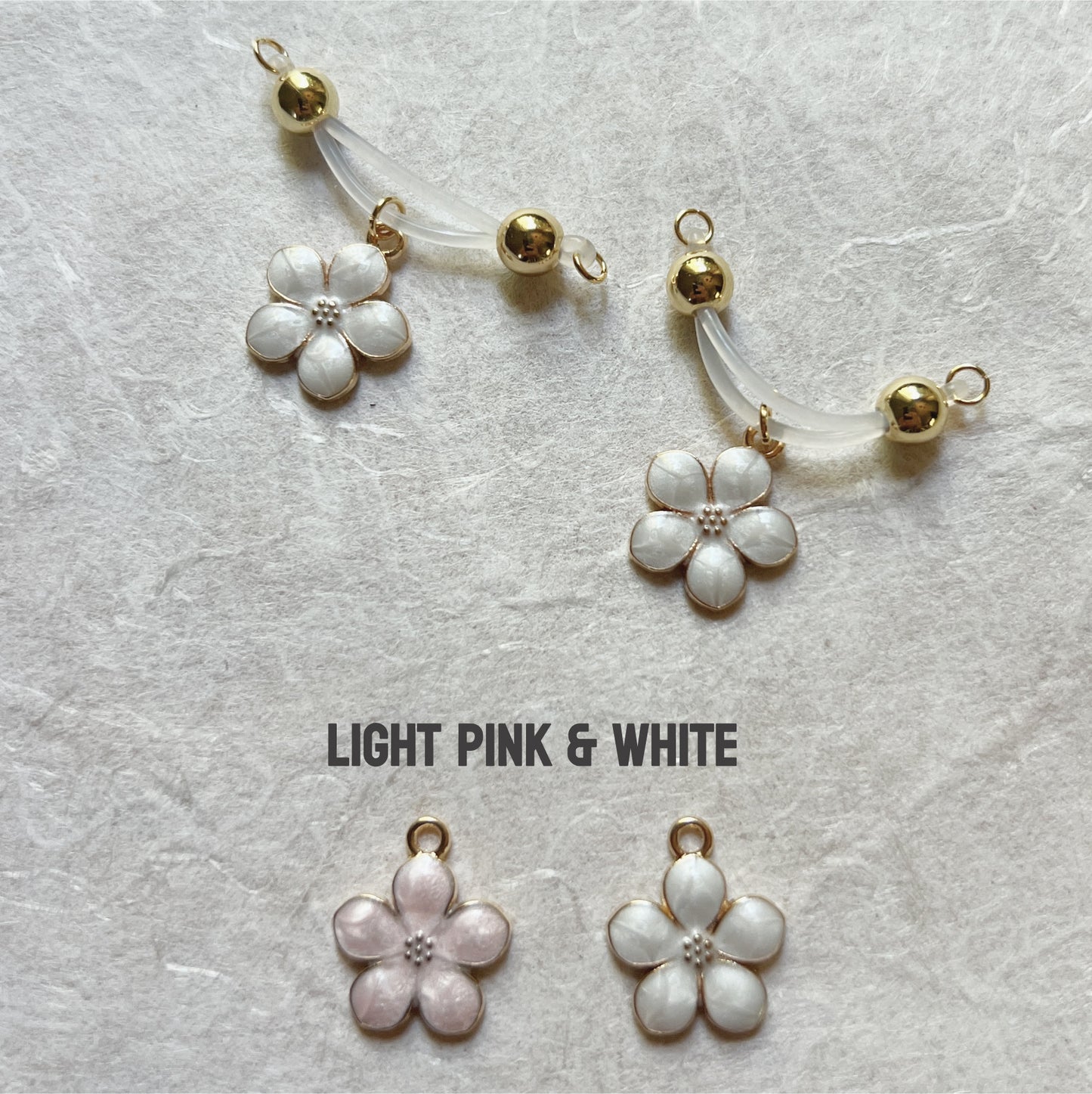 Dainty Flower Charm Nipple Rings - Barbell Fake Nipple Piercings / Non Piercing Nipple Jewelry
