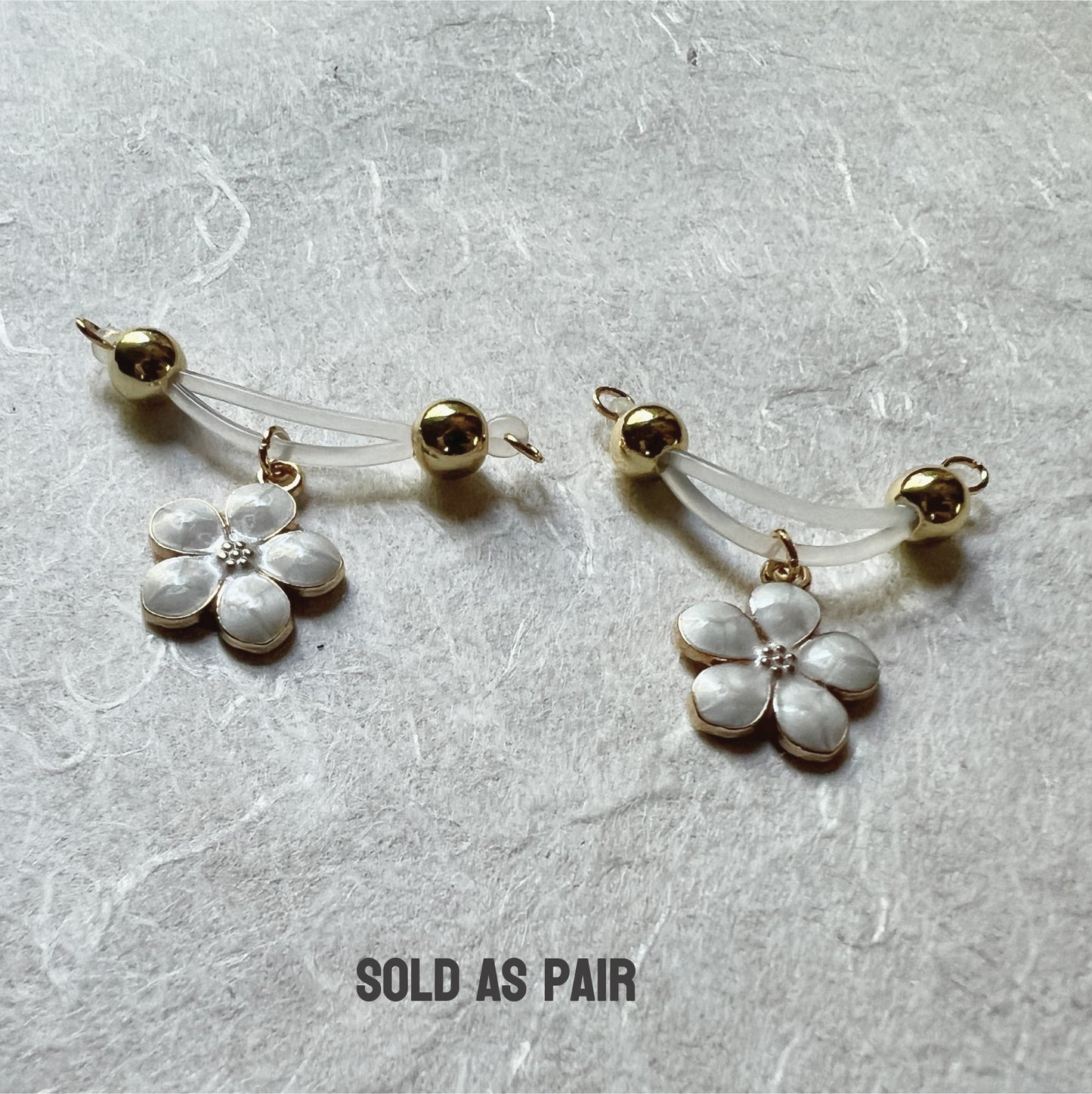 Dainty Flower Charm Nipple Rings - Barbell Fake Nipple Piercings / Non Piercing Nipple Jewelry