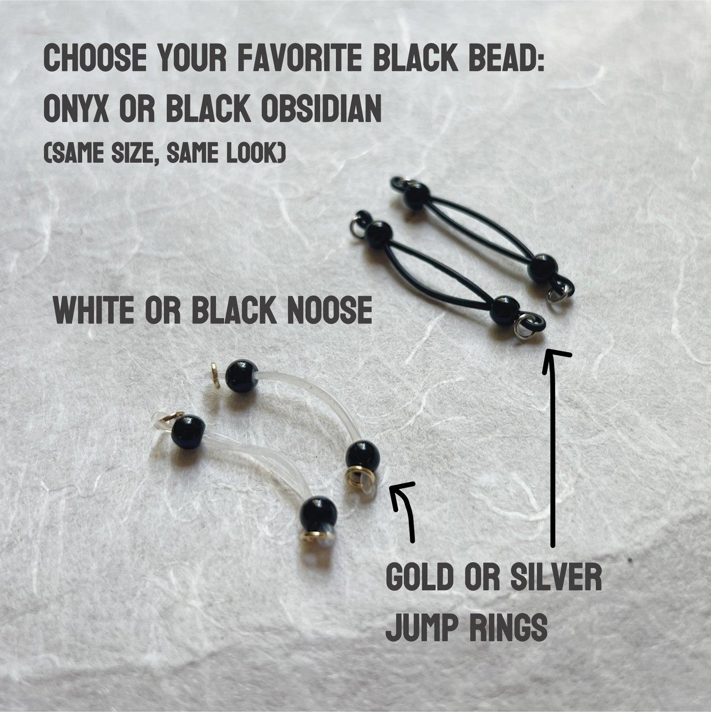 Black Minimalist Non Piercing - Barbell Nipple Rings / Faux Nipple Piercing