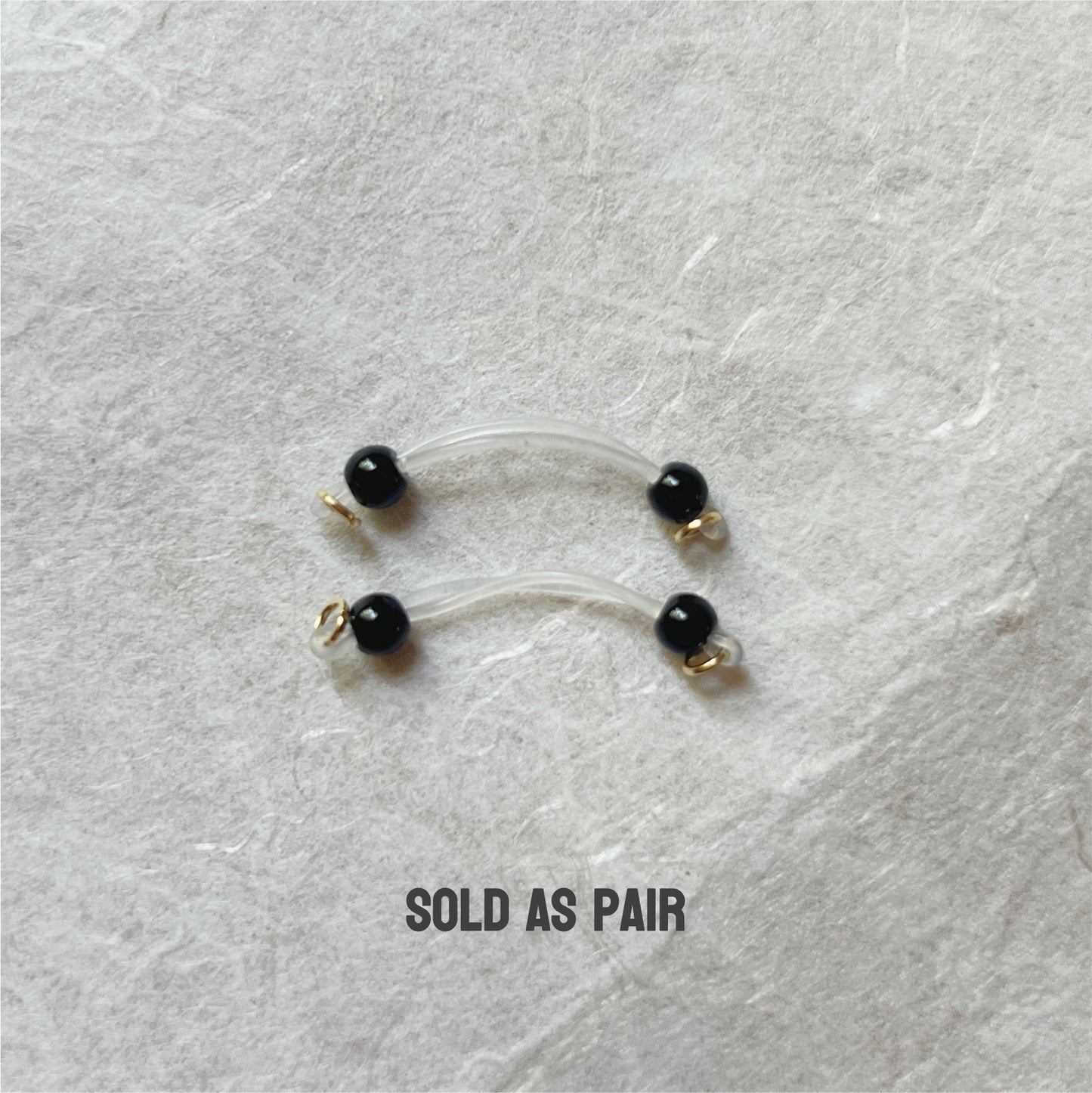 Black Minimalist Non Piercing - Barbell Nipple Rings / Faux Nipple Piercing