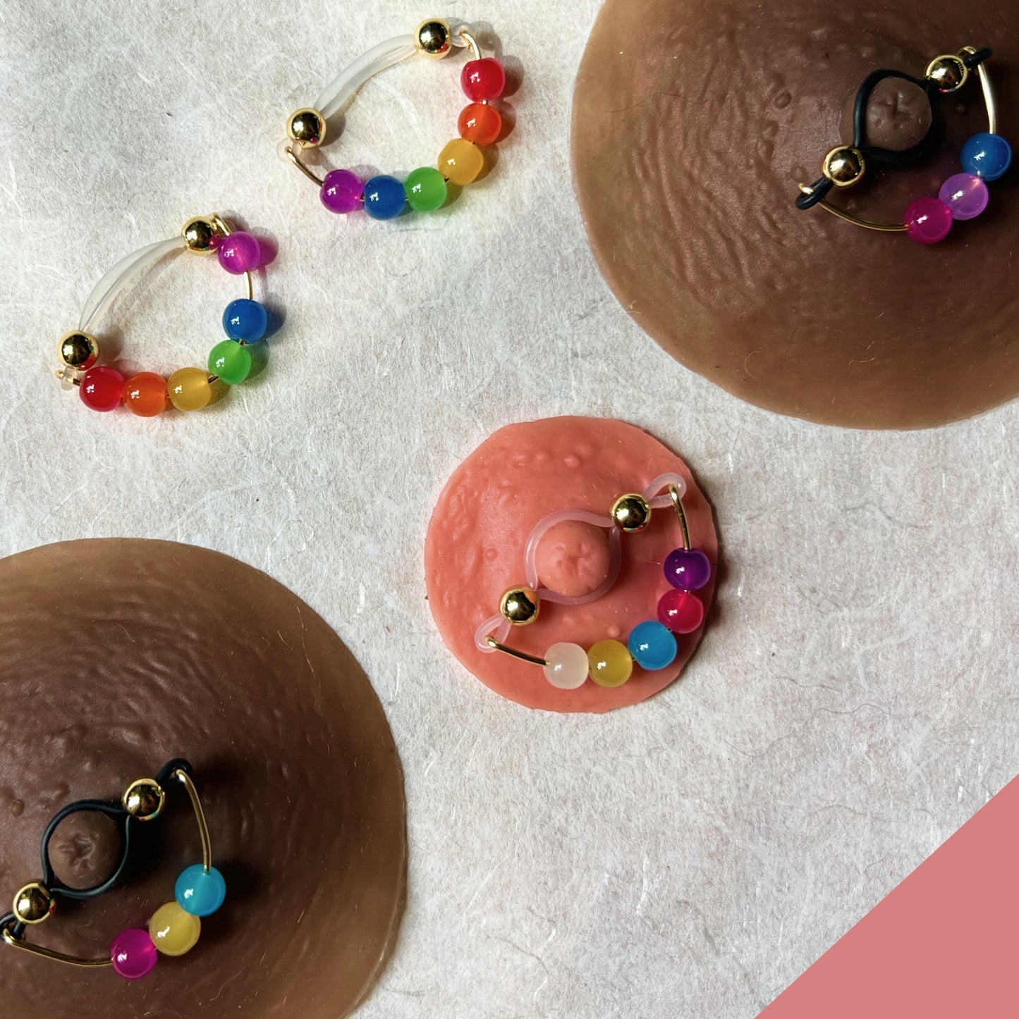 Custom Pride Nipple Shield Non Piercing - Faux Nipple Piercing - LGBTQ+ Nipple Jewelry