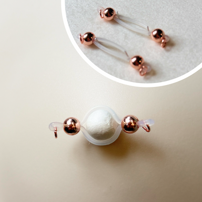 Rose Gold Faux Nipple Piercing - Barbell Nipple Rings / Non Piercing Nipple Jewelry