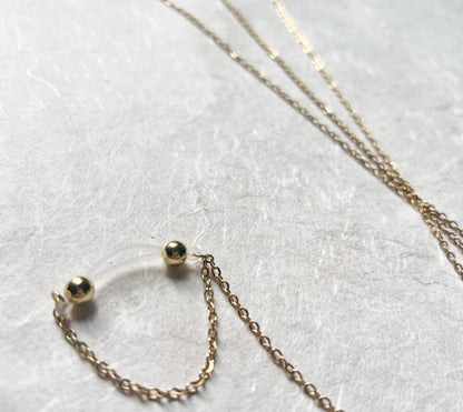 Vertical Choker Necklace to Faux Nipple Piercing - Body Chain Jewellery / Bra Chain Necklace